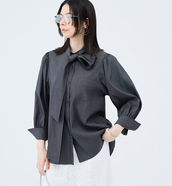 NOLLEY'S sophi「《セットアップ対応》ウォッシャブルバイオツイルボウタイブラウス」|シャツ・ブラウス|