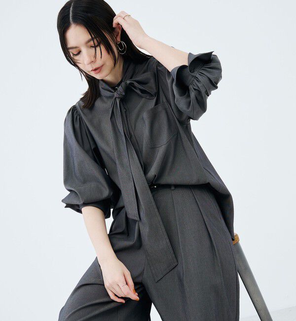 NOLLEY'S sophi「《セットアップ対応》ウォッシャブルバイオツイルボウタイブラウス」|シャツ・ブラウス|