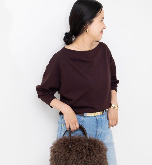 NOLLEY'S sophi「【BECシリーズ】《セットアップ対応》ウォッシャブルライトダンボールジョーゼット2WAYプルオーバー」|Tシャツ・カットソー|