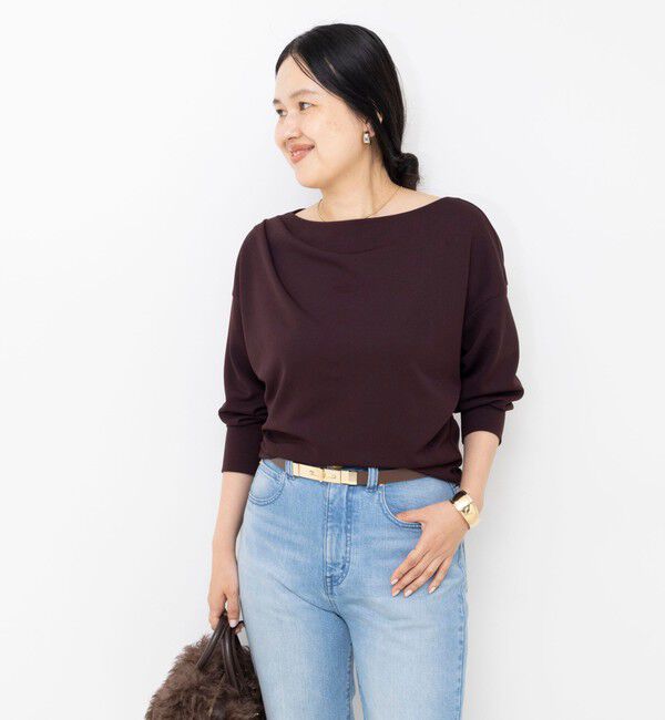 NOLLEY'S sophi「【BECシリーズ】《セットアップ対応》ウォッシャブルライトダンボールジョーゼット2WAYプルオーバー」|Tシャツ・カットソー|