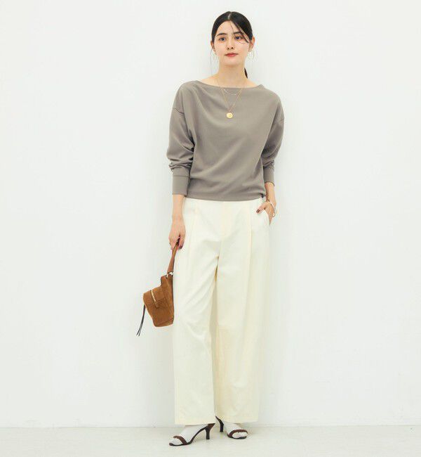 NOLLEY'S sophi「【BECシリーズ】《セットアップ対応》ウォッシャブルライトダンボールジョーゼット2WAYプルオーバー」|Tシャツ・カットソー|
