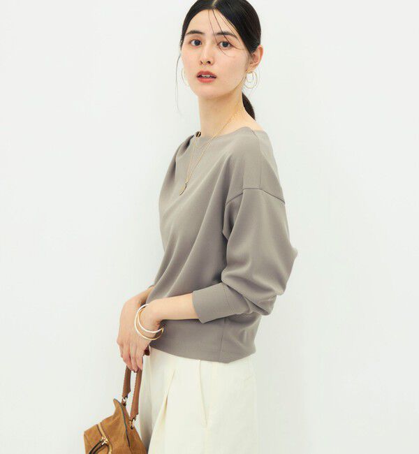 NOLLEY'S sophi「【BECシリーズ】《セットアップ対応》ウォッシャブルライトダンボールジョーゼット2WAYプルオーバー」|Tシャツ・カットソー|