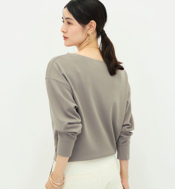 NOLLEY'S sophi「【BECシリーズ】《セットアップ対応》ウォッシャブルライトダンボールジョーゼット2WAYプルオーバー」|Tシャツ・カットソー|