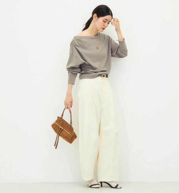 NOLLEY'S sophi「【BECシリーズ】《セットアップ対応》ウォッシャブルライトダンボールジョーゼット2WAYプルオーバー」|Tシャツ・カットソー|