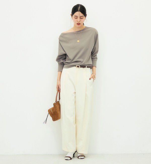 NOLLEY'S sophi「【BECシリーズ】《セットアップ対応》ウォッシャブルライトダンボールジョーゼット2WAYプルオーバー」|Tシャツ・カットソー|
