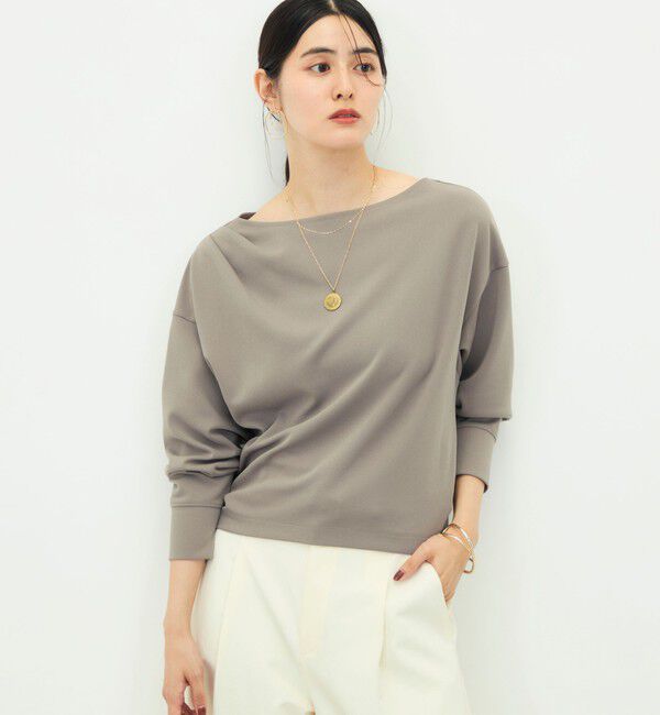 NOLLEY'S sophi「【BECシリーズ】《セットアップ対応》ウォッシャブルライトダンボールジョーゼット2WAYプルオーバー」|Tシャツ・カットソー|