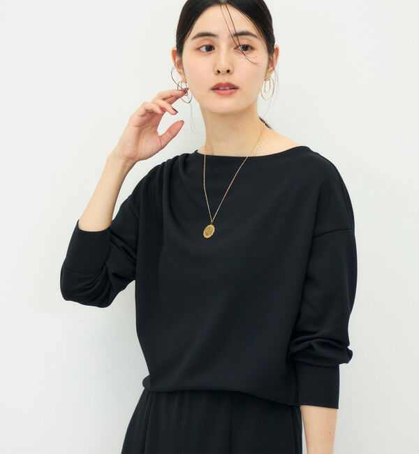 NOLLEY'S sophi「【BECシリーズ】《セットアップ対応》ウォッシャブルライトダンボールジョーゼット2WAYプルオーバー」|Tシャツ・カットソー|