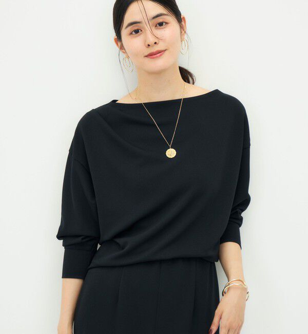 NOLLEY'S sophi「【BECシリーズ】《セットアップ対応》ウォッシャブルライトダンボールジョーゼット2WAYプルオーバー」|Tシャツ・カットソー|