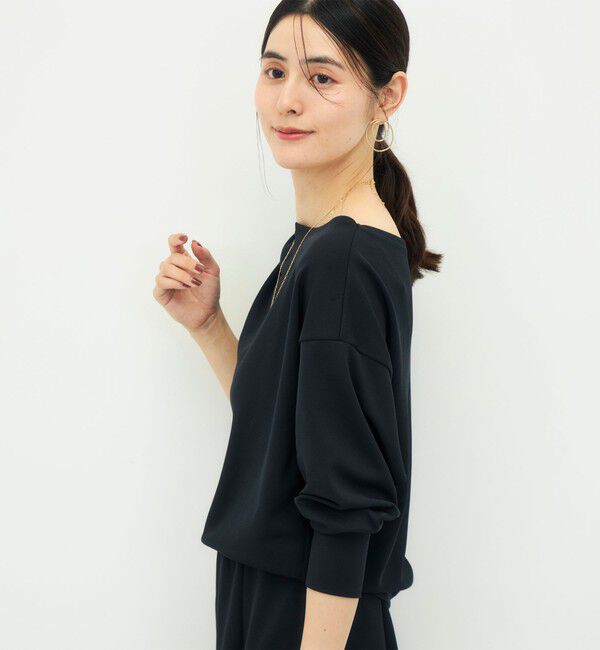 NOLLEY'S sophi「【BECシリーズ】《セットアップ対応》ウォッシャブルライトダンボールジョーゼット2WAYプルオーバー」|Tシャツ・カットソー|