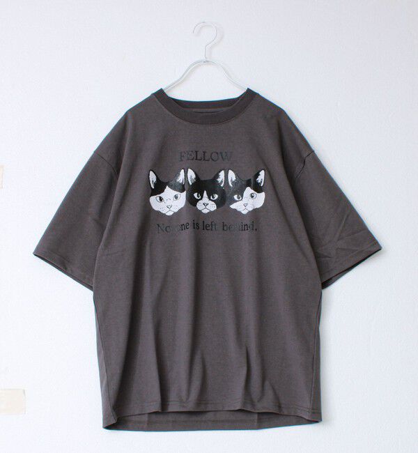 FREDY MAC「【FREDYMAC/フレディマック】度詰め天竺CAT&DOG前後TEE」|Tシャツ・カットソー|ブラック・グレー系3
