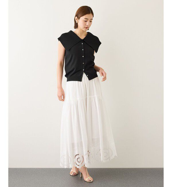 ROPE「INDIAコットンボイルシフリー刺繍サークルフレアスカート/セットアップ対応・イージーケア」|スカート|