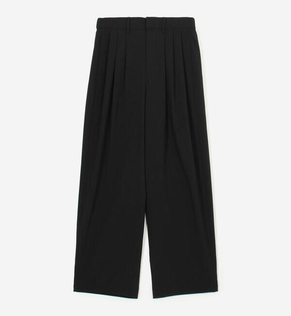 Morris & Sons「MORRIS & SONS | 3タック ワイドパンツ WOMEN」|チノ|BLACK