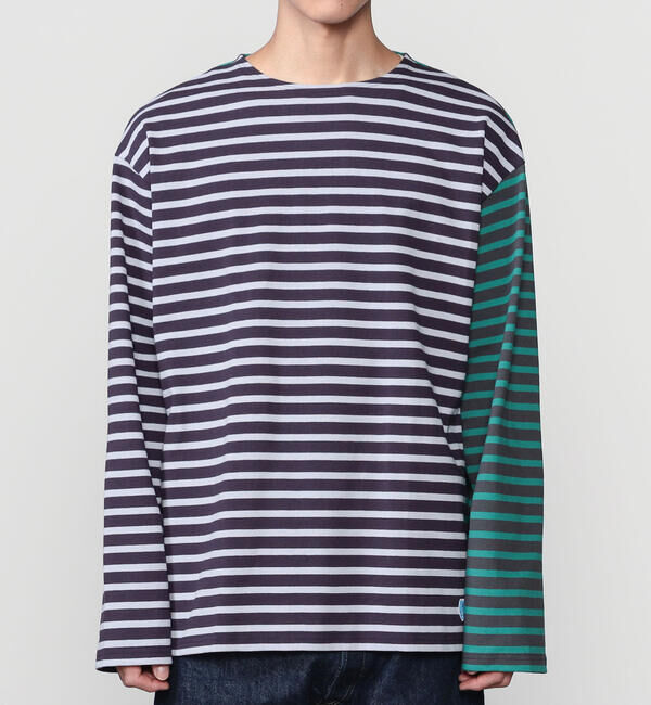 ORCIVAL「ORCIVAL | ハーレクイン コットンロード クルーネック フレンチバスクTシャツ MEN」|Tシャツ・カットソー|