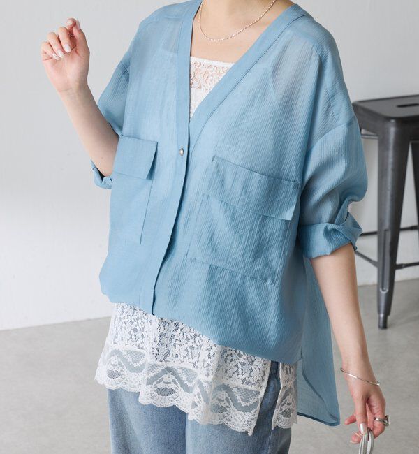  「【ロングシーズン着られる/丈調整可能◎】ヴィンテージライクオーバーシャツ」|シャツ・ブラウス|