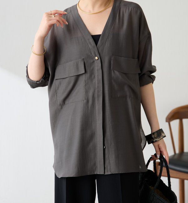  「【ロングシーズン着られる/丈調整可能◎】ヴィンテージライクオーバーシャツ」|シャツ・ブラウス|