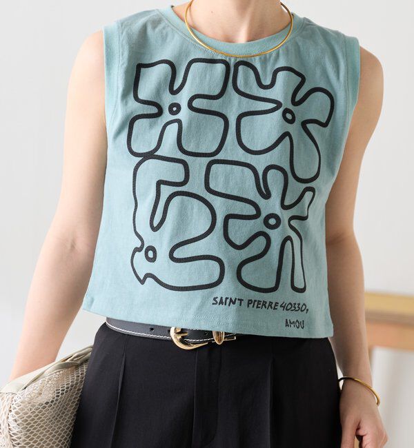  「【AMOU/アムー別注】フラワーロゴノースリーブ」|Tシャツ・カットソー|