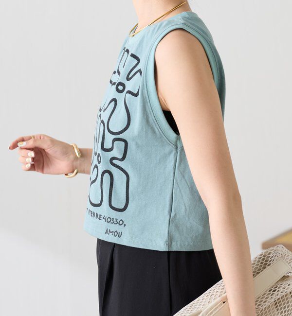  「【AMOU/アムー別注】フラワーロゴノースリーブ」|Tシャツ・カットソー|