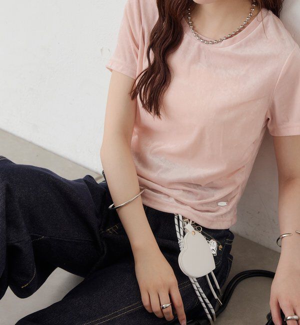 「【BLK/WEB限定カラー】ベロアTシャツ」|Tシャツ・カットソー|