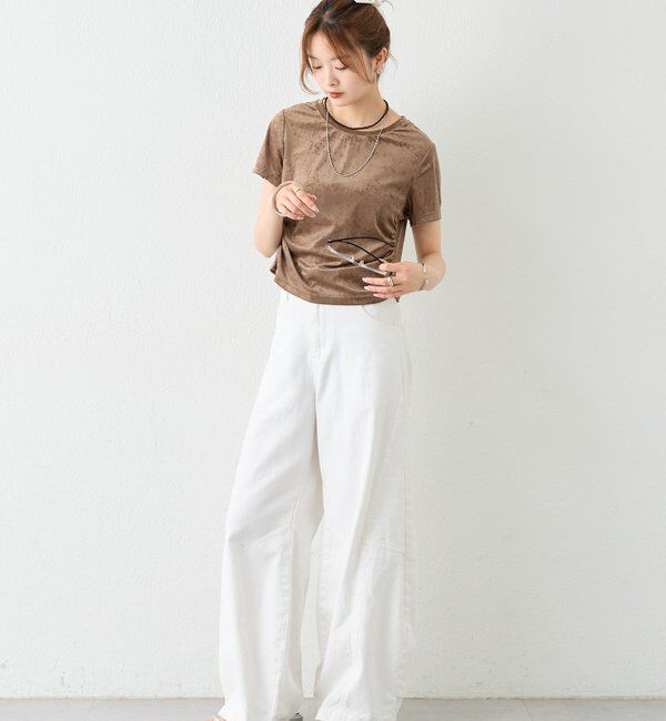  「【BLK/WEB限定カラー】ベロアTシャツ」|Tシャツ・カットソー|