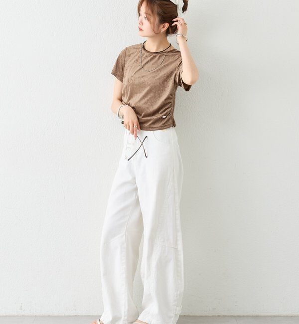  「【BLK/WEB限定カラー】ベロアTシャツ」|Tシャツ・カットソー|