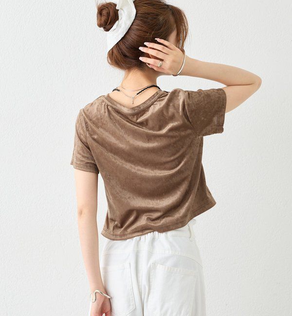  「【BLK/WEB限定カラー】ベロアTシャツ」|Tシャツ・カットソー|