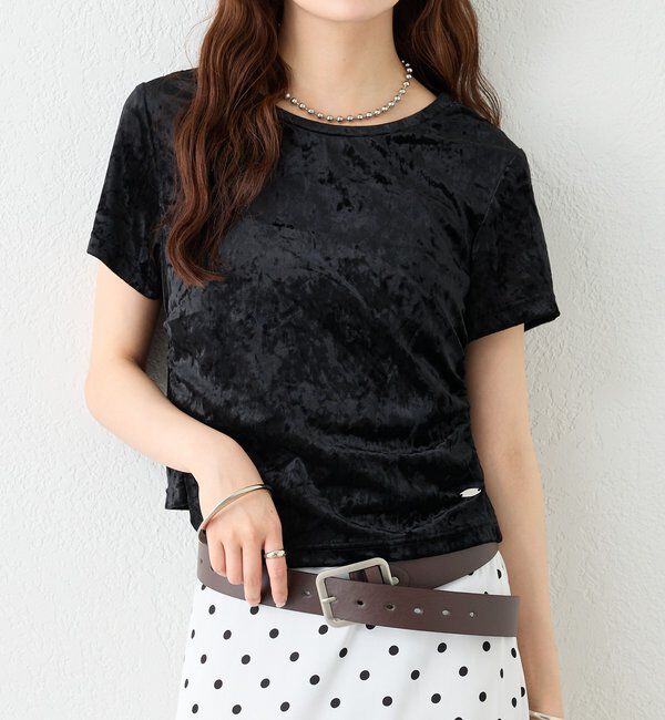 「【BLK/WEB限定カラー】ベロアTシャツ」|Tシャツ・カットソー|