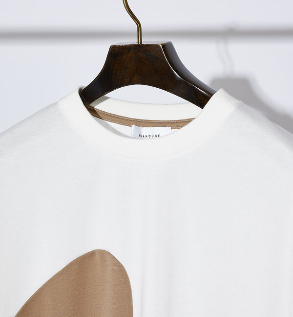 ABAHOUSE「【ウズマキ】アシンメトリー 配色 オーバーサイズ ポンチ ロンT」|Tシャツ・カットソー|