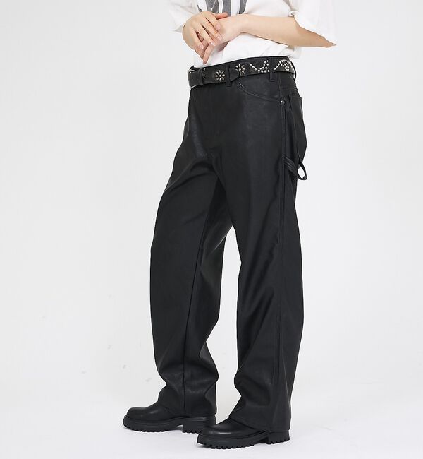 ABAHOUSE「【Dickies / ディッキーズ】フェイクレザーペインターパンツ / DB20」|その他|ブラック