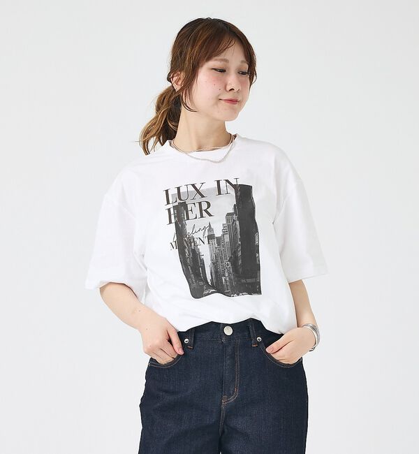Rouge vif「コットンフォトロゴTシャツ/半袖/洗濯機洗い可」|Tシャツ・カットソー|