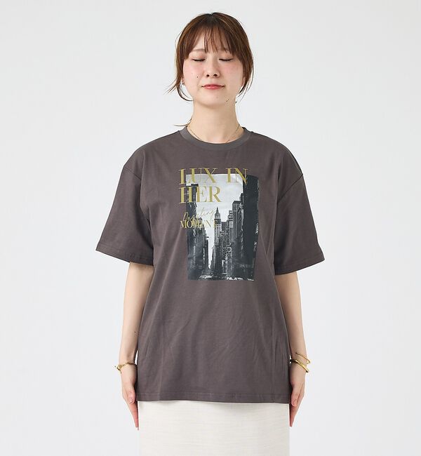 Rouge vif「コットンフォトロゴTシャツ/半袖/洗濯機洗い可」|Tシャツ・カットソー|