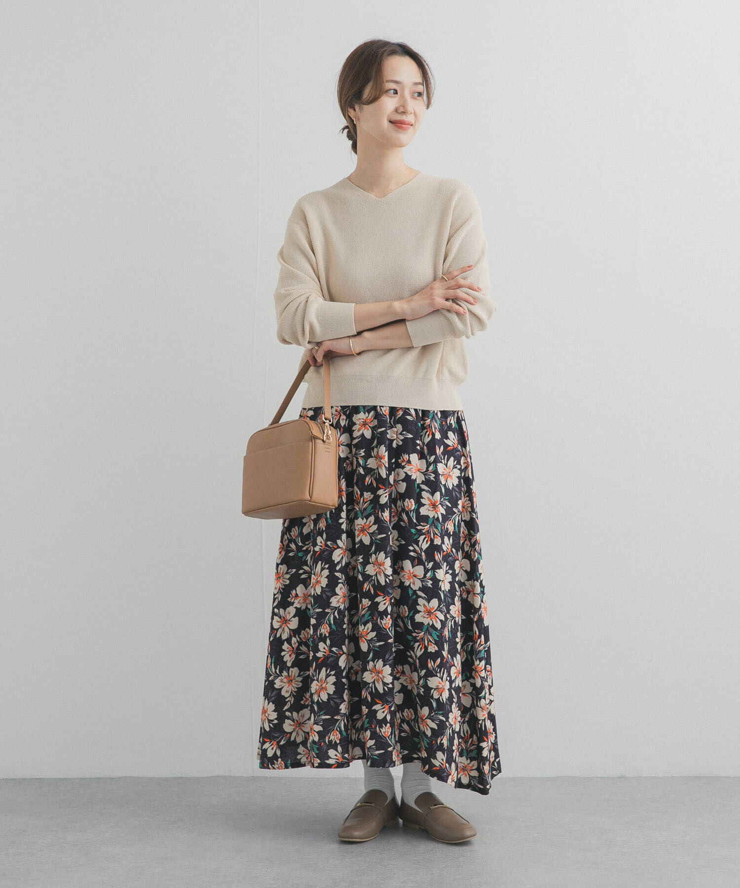 URBAN RESEARCH DOORS「レーヨンフラワープリントスカート」|スカート|
