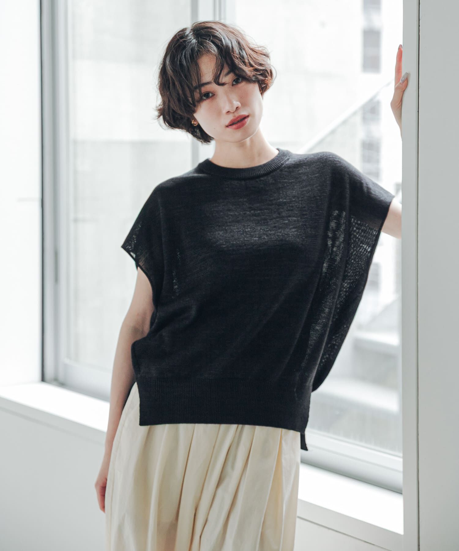 URBAN RESEARCH DOORS「『洗濯可/UVカット』『UR TECH』Aircareフレンチニットプルオーバー」|その他|