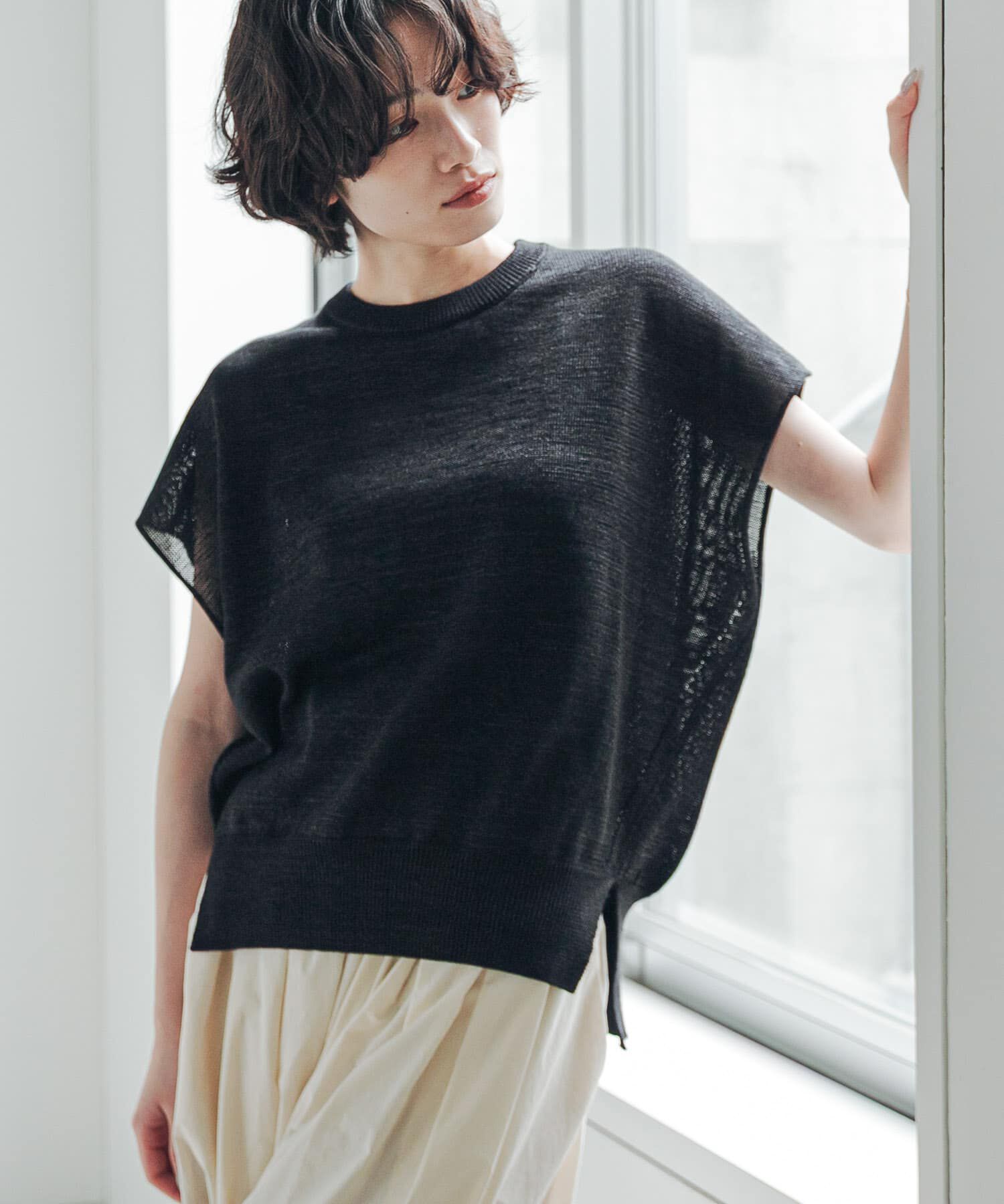 URBAN RESEARCH DOORS「『洗濯可/UVカット』『UR TECH』Aircareフレンチニットプルオーバー」|その他|