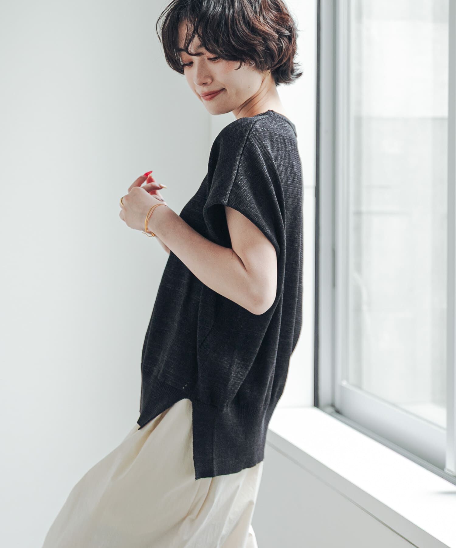 URBAN RESEARCH DOORS「『洗濯可/UVカット』『UR TECH』Aircareフレンチニットプルオーバー」|その他|