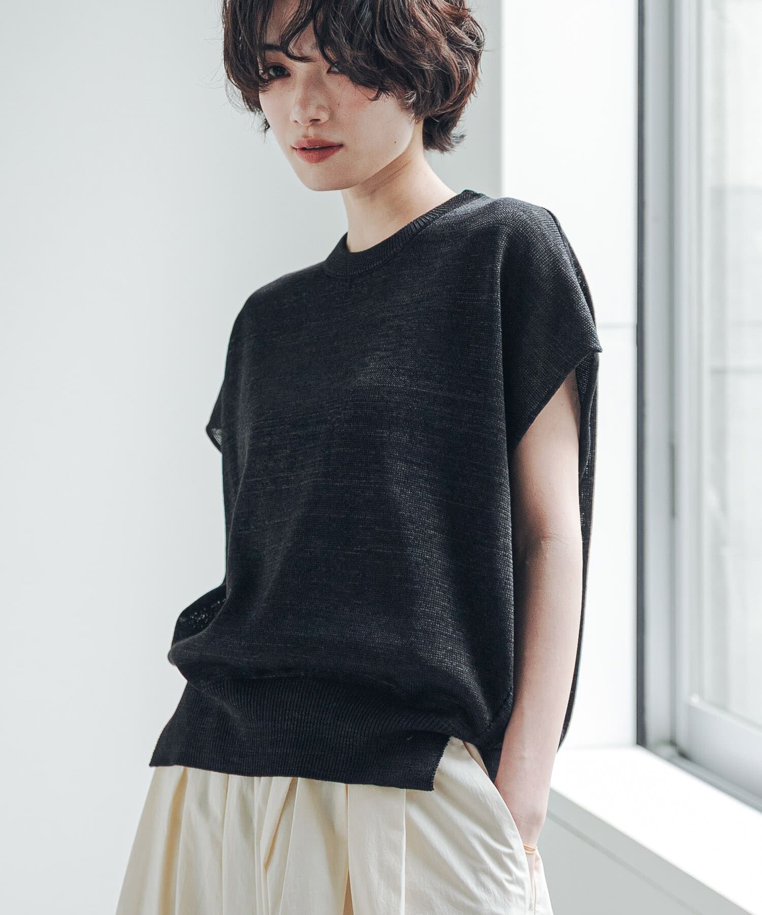 URBAN RESEARCH DOORS「『洗濯可/UVカット』『UR TECH』Aircareフレンチニットプルオーバー」|その他|