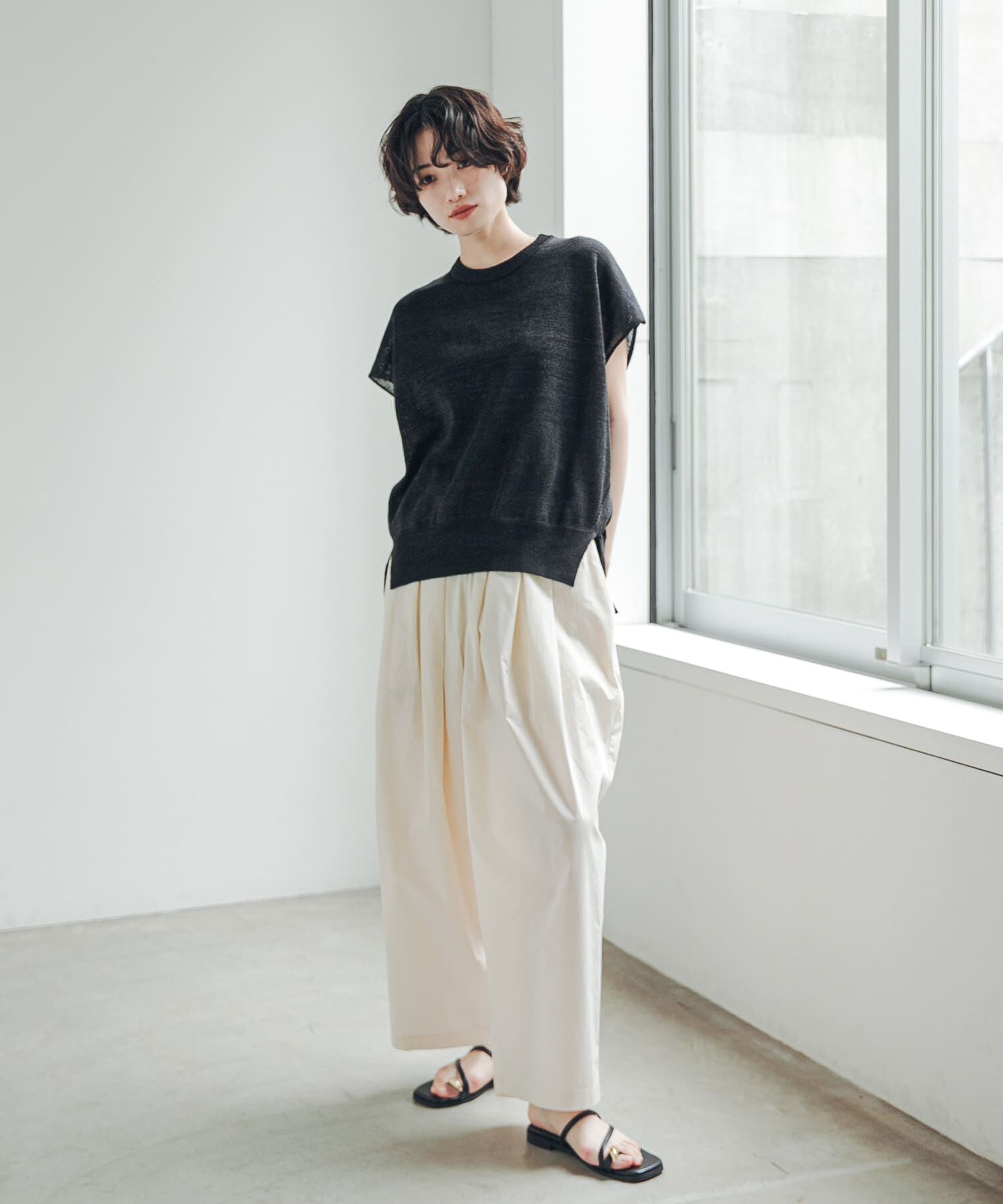 URBAN RESEARCH DOORS「『洗濯可/UVカット』『UR TECH』Aircareフレンチニットプルオーバー」|その他|
