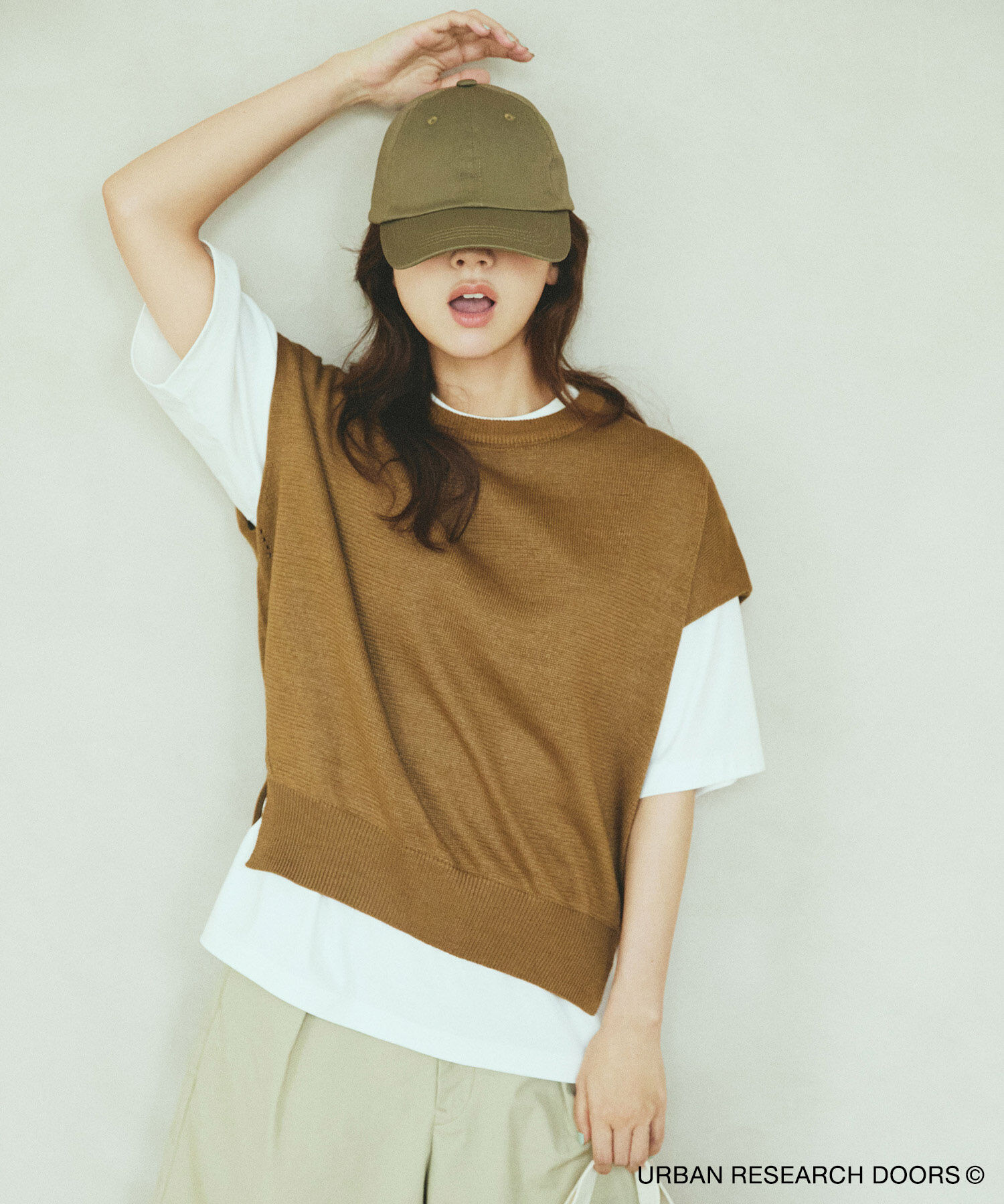 URBAN RESEARCH DOORS「『洗濯可/UVカット』『UR TECH』Aircareフレンチニットプルオーバー」|その他|ブラウン