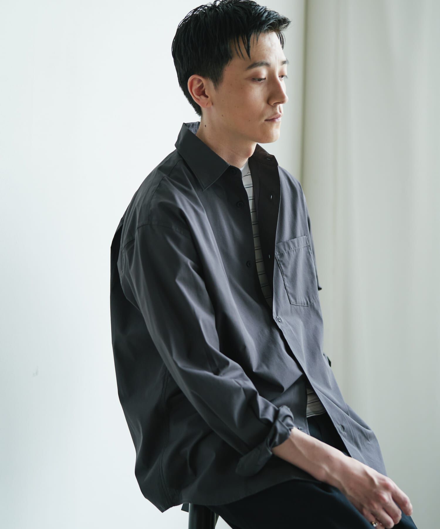 URBAN RESEARCH DOORS「『速乾/イージーケア/UVカット』『URTECH』Aircare ロングスリーブシャツ」|シャツ・ブラウス|