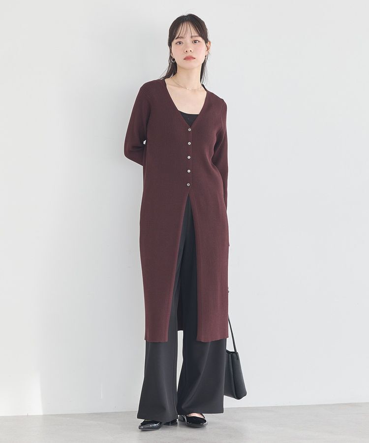 earth music&ecology「Vネックニットワンピース」|ワンピース|Brown