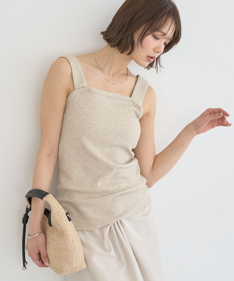earth music&ecology「チェーンリブラメカットタンクトップ」|インナー|Beige