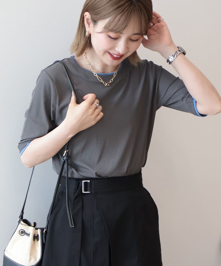 AMERICAN HOLIC「シアーリブ配色プルオーバー」|Tシャツ・カットソー|