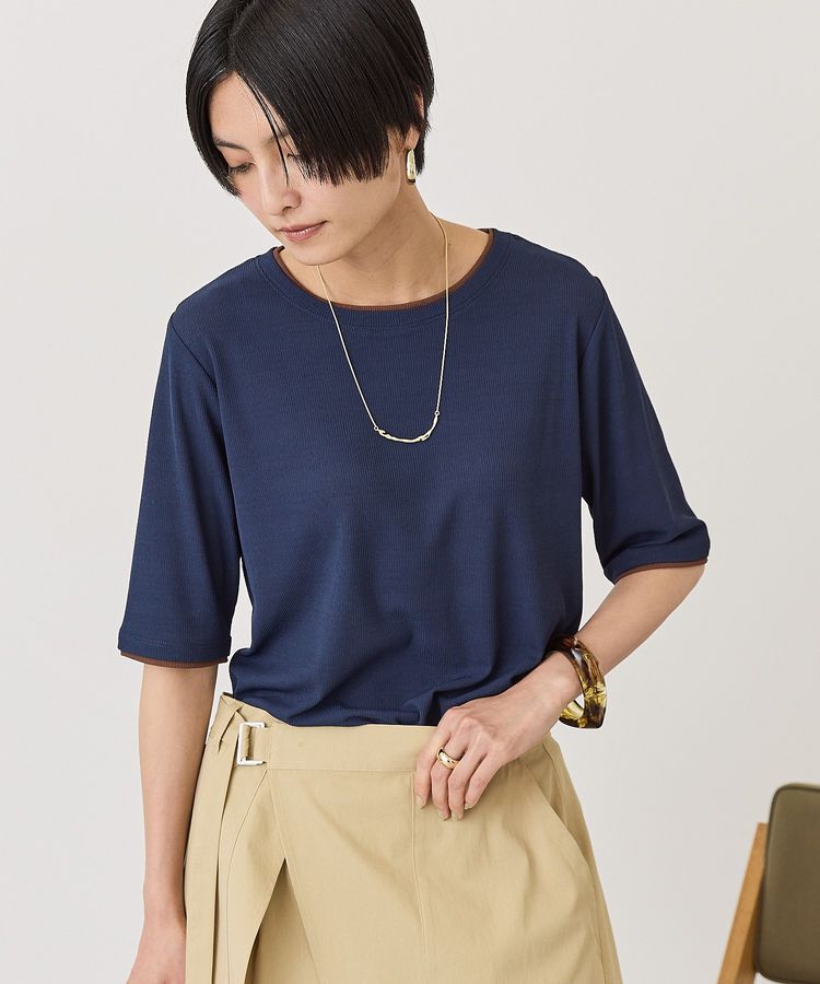 AMERICAN HOLIC「シアーリブ配色プルオーバー」|Tシャツ・カットソー|