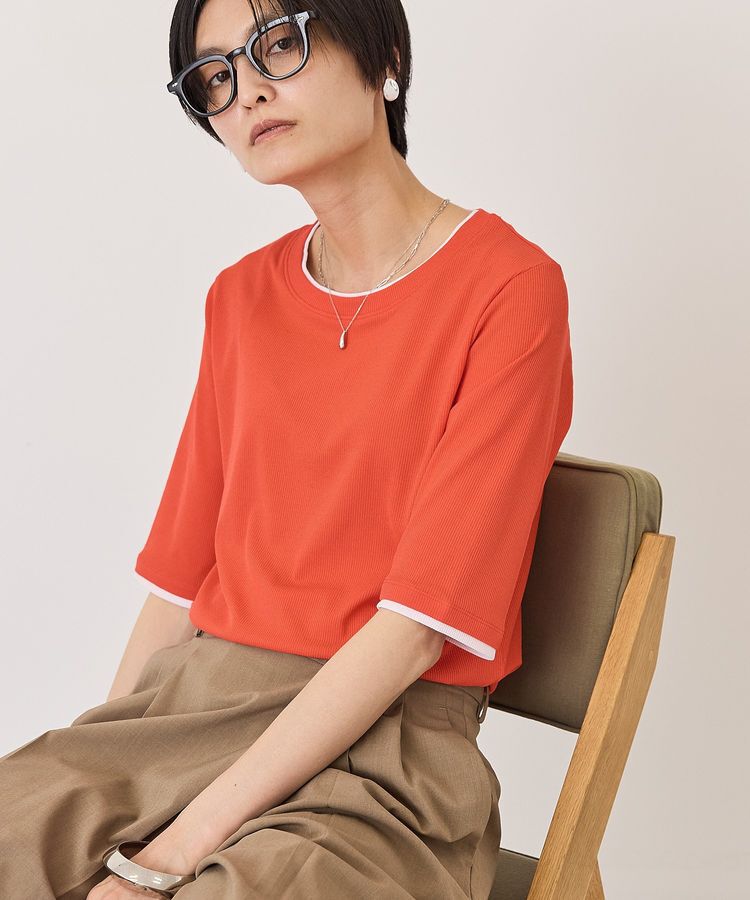 AMERICAN HOLIC「シアーリブ配色プルオーバー」|Tシャツ・カットソー|