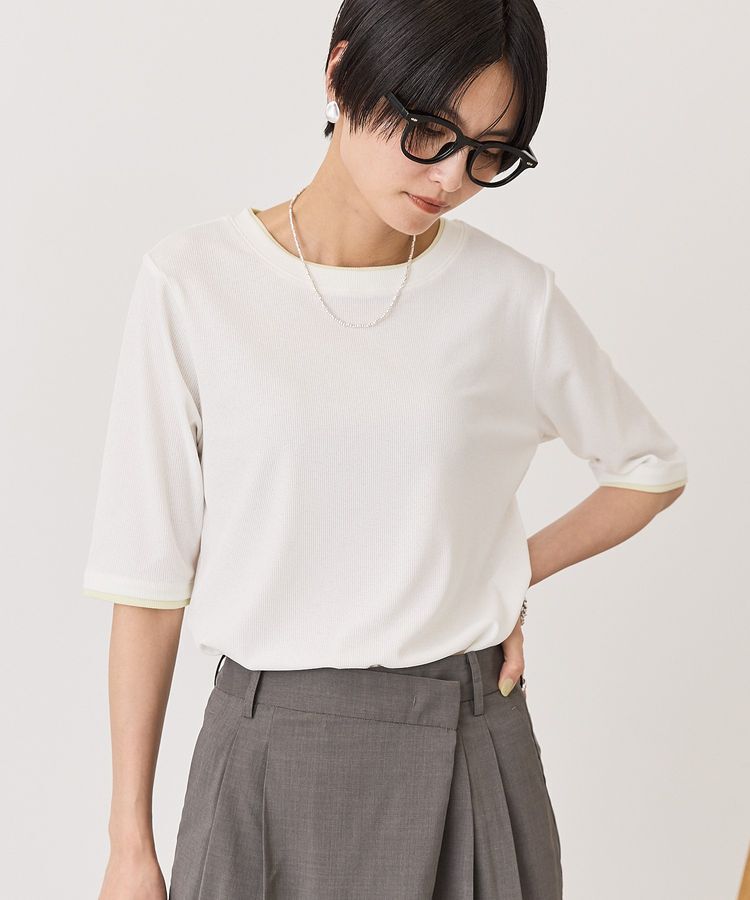 AMERICAN HOLIC「シアーリブ配色プルオーバー」|Tシャツ・カットソー|