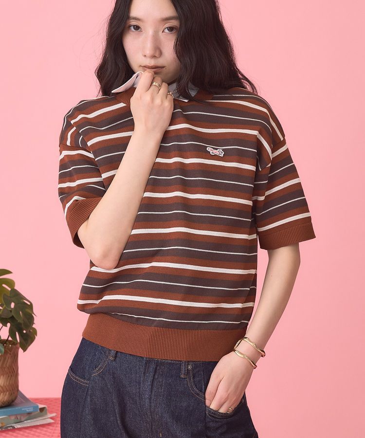 AMERICAN HOLIC「【PENNEY'S】レトロボーダー半袖ニット」|ニット・セーター|