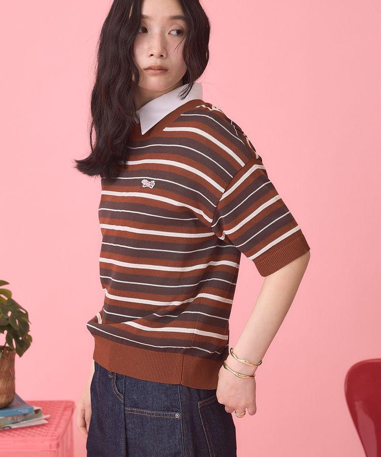 AMERICAN HOLIC「【PENNEY'S】レトロボーダー半袖ニット」|ニット・セーター|
