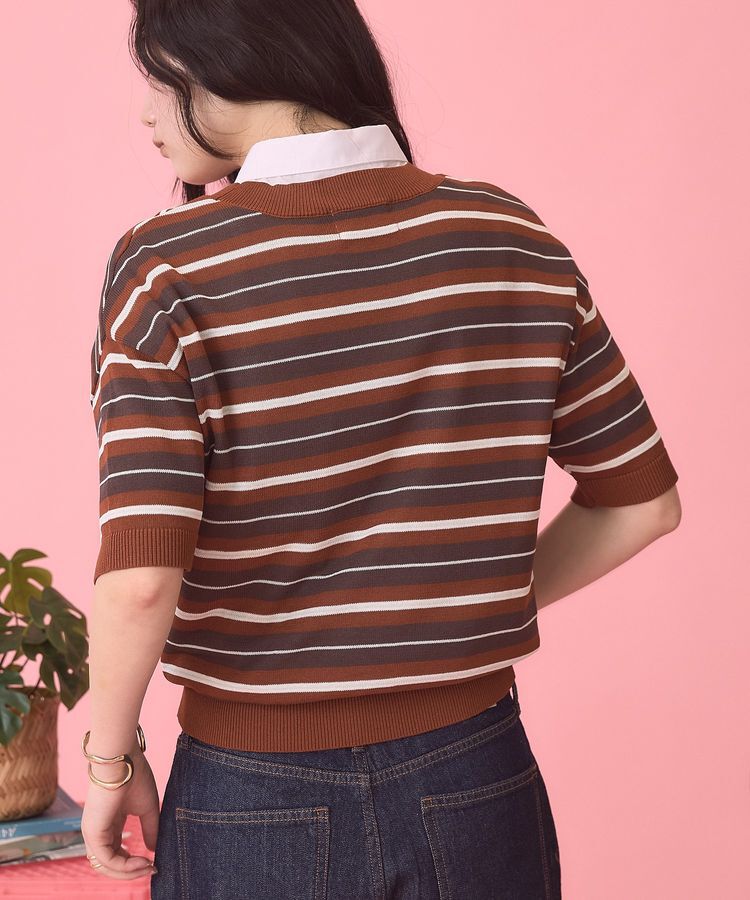 AMERICAN HOLIC「【PENNEY'S】レトロボーダー半袖ニット」|ニット・セーター|