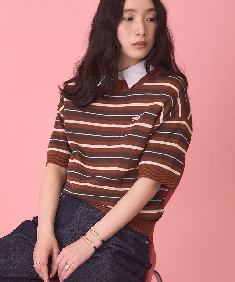 AMERICAN HOLIC「【PENNEY'S】レトロボーダー半袖ニット」|ニット・セーター|