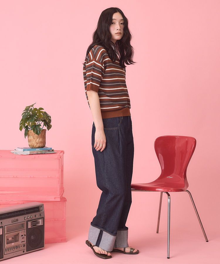 AMERICAN HOLIC「【PENNEY'S】レトロボーダー半袖ニット」|ニット・セーター|