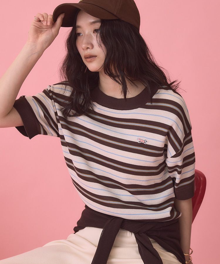 AMERICAN HOLIC「【PENNEY'S】レトロボーダー半袖ニット」|ニット・セーター|